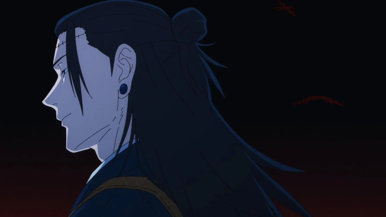 Кэндзяку с лёгкой улыбкой идёт рядом с Сасаки в 7 серии 3 сезона «Магической битвы»