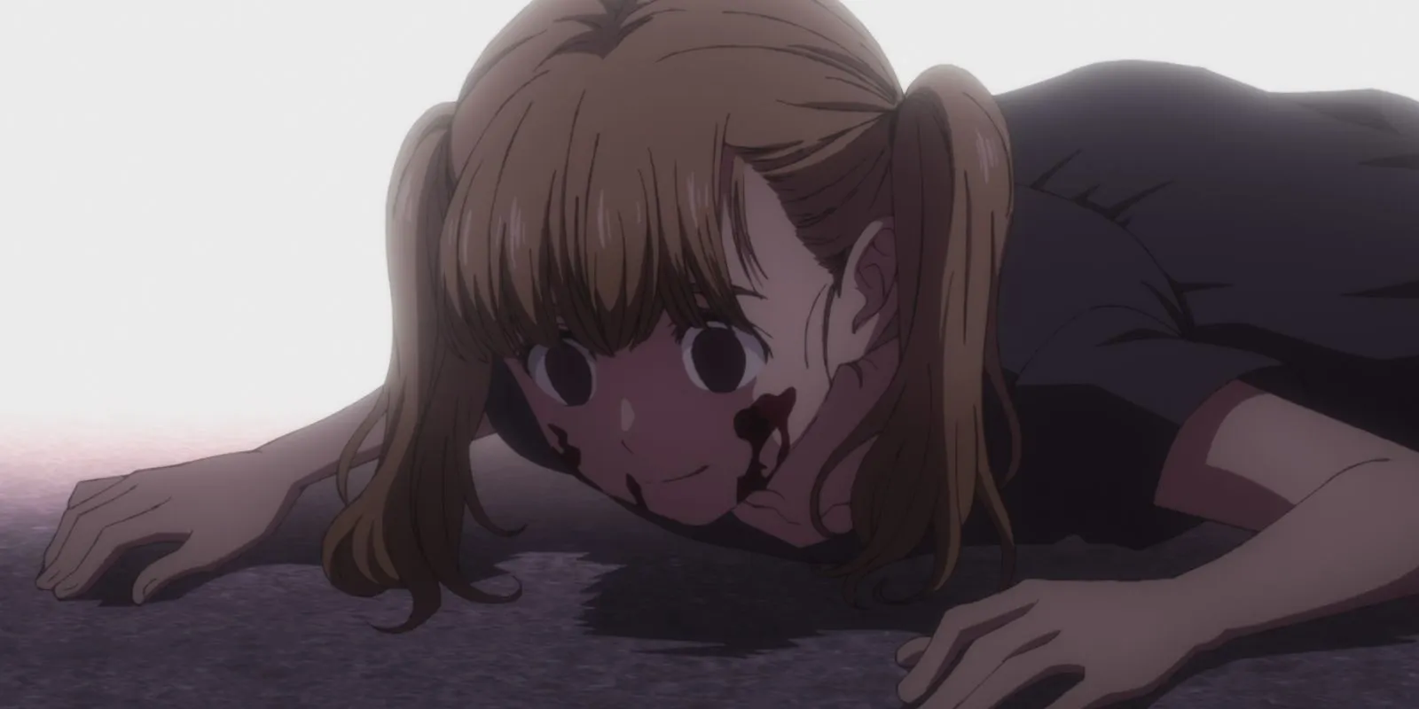 Кадр из аниме «Летнее время», Сиори в ловушке Тени