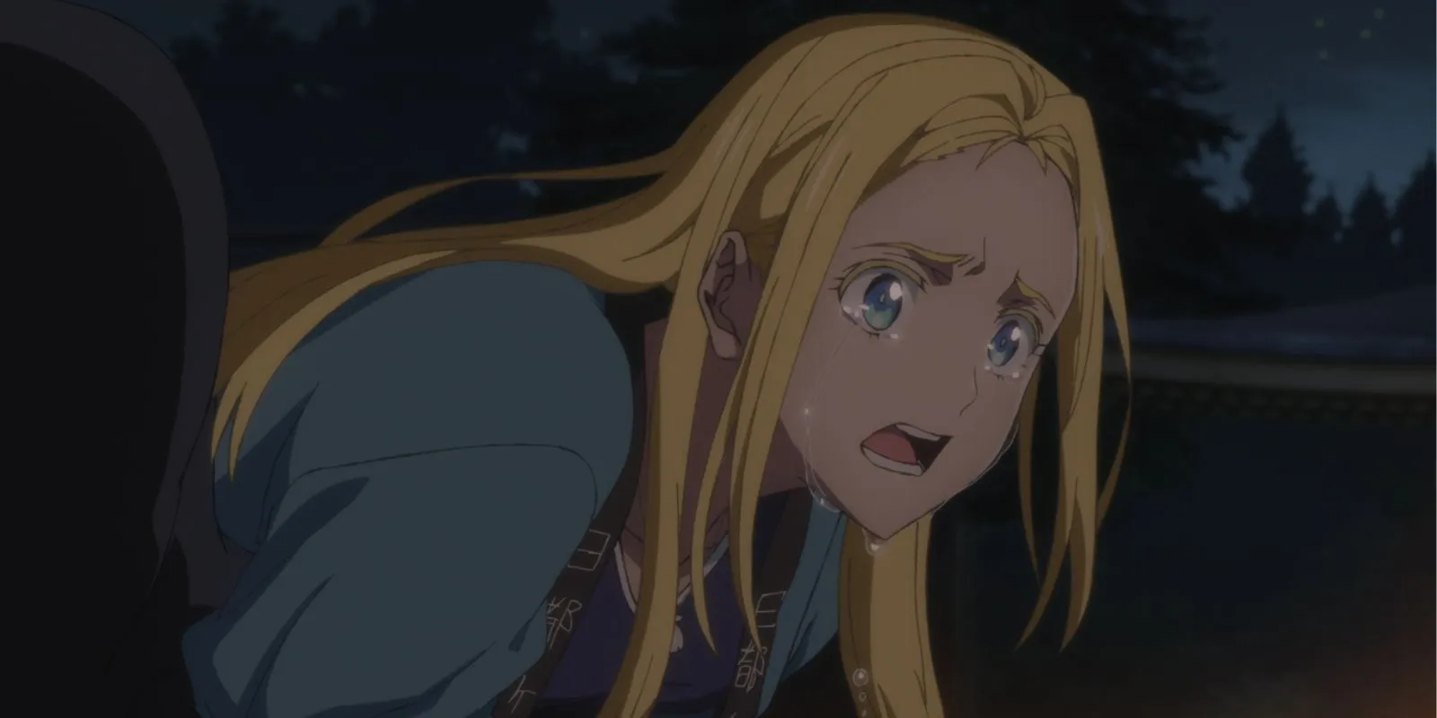 Кадр из аниме «Летнее время», Усио плачет