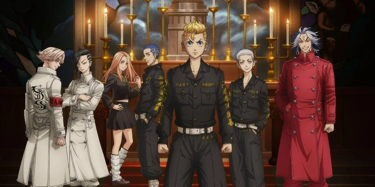 Кадр из аниме «Токийские мстители», персонажи второго сезона