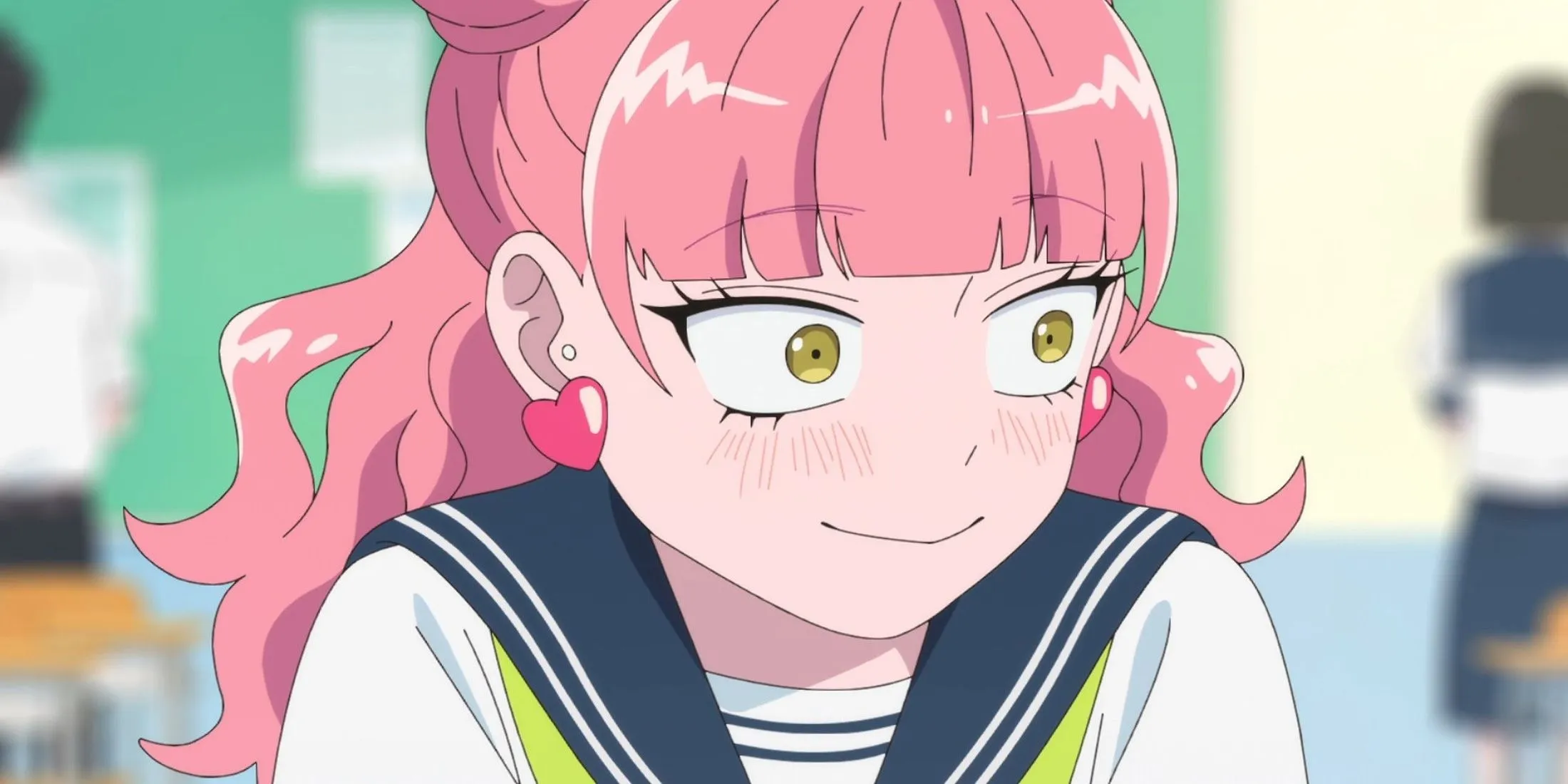 Судзуки смущённо отводит взгляд, кадр из «Ты и я, полные противоположности»