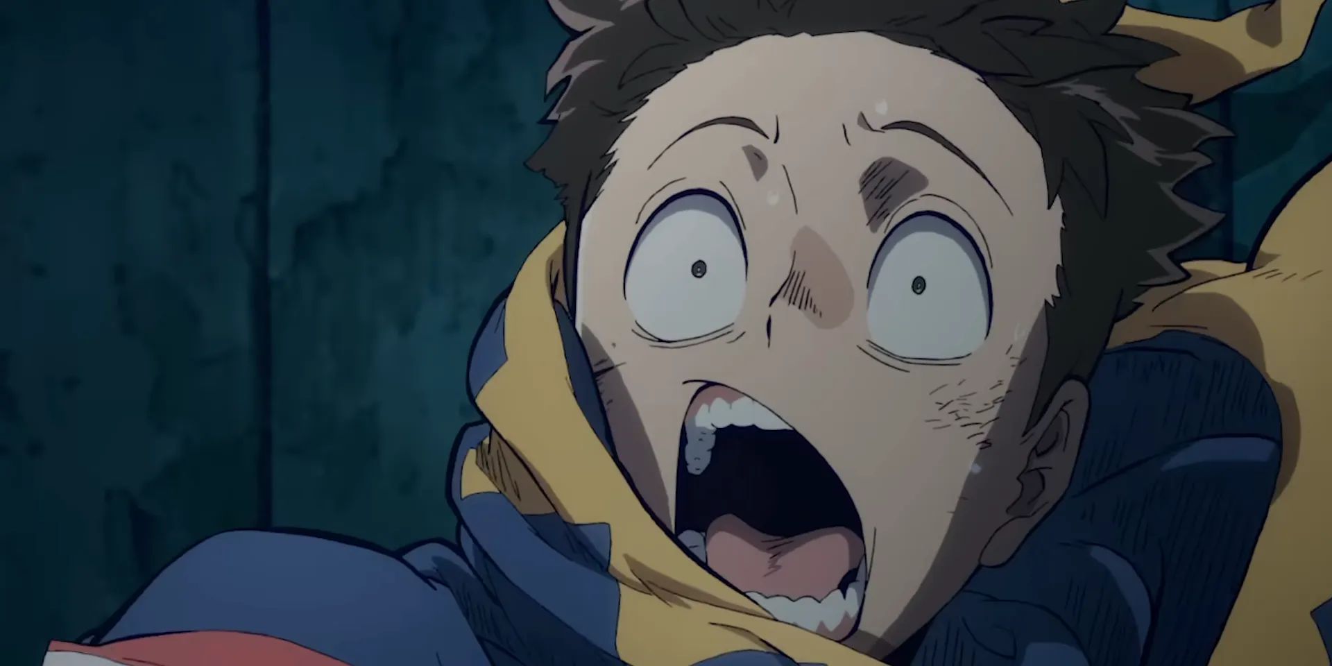 Коити Хаймавари испуганно смотрит, «Моя геройская академия: Вне закона»