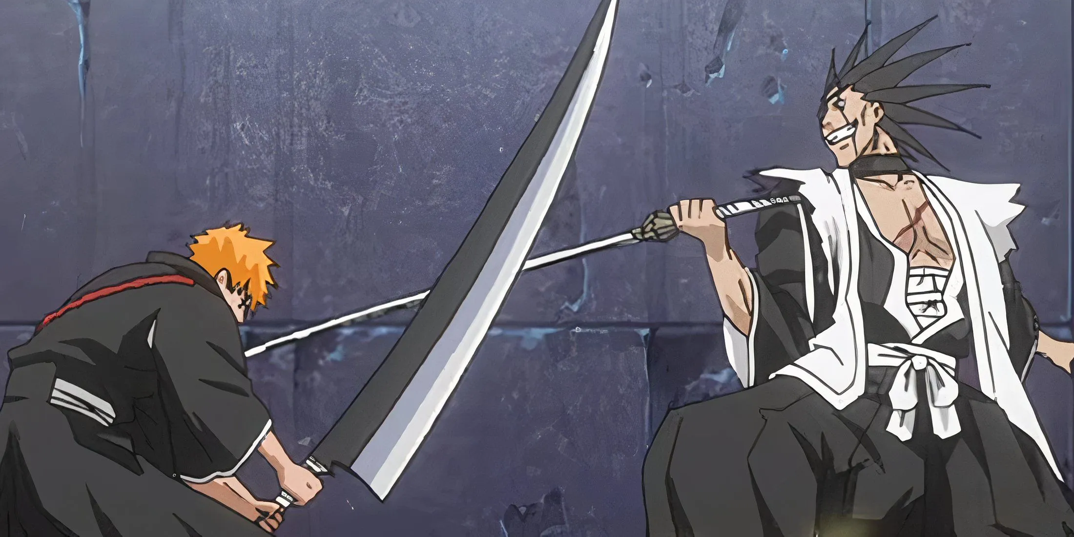 Итиго скрещивает клинки с Кенпачи в «Бличе»