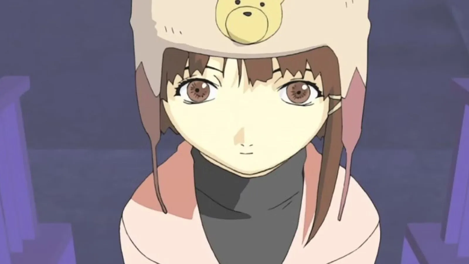 Лэйн в шапке с медвежьими ушами в «Экспериментах Лэйн»