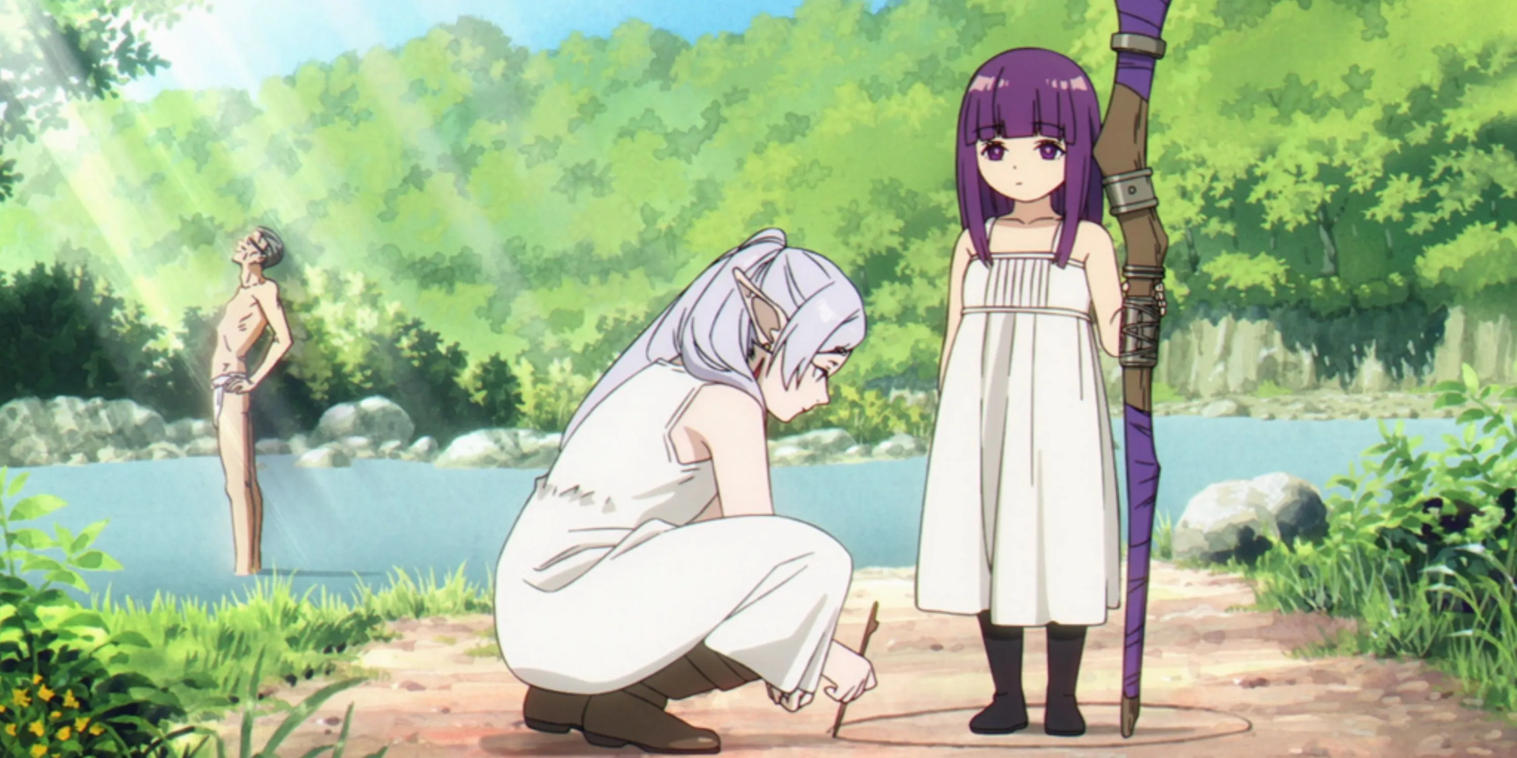 Кадр из аниме «Фрирен»,Фрирен и Ферн в совместном путешествии