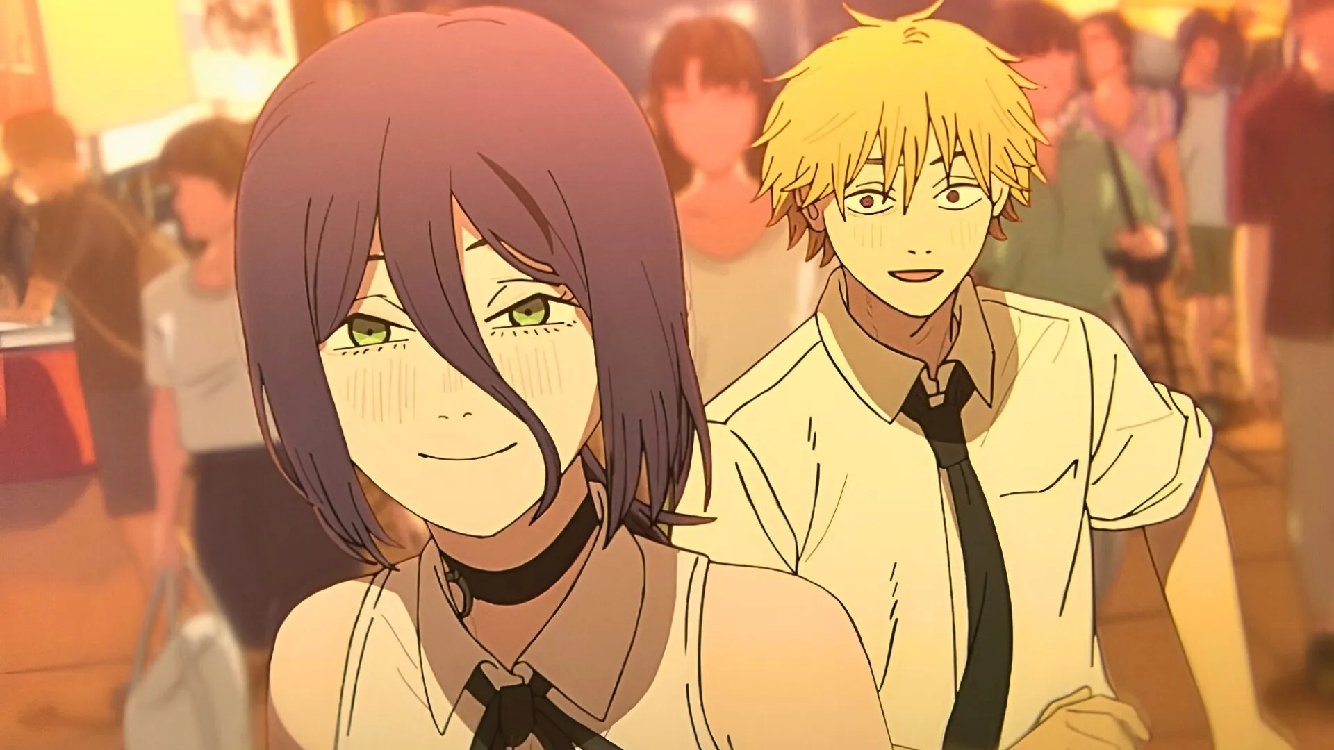 Кадр из фильма «Человек-бензопила: Резе», Резе и Дэндзи вместе