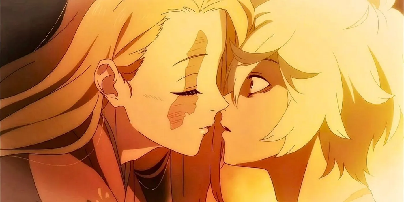 Юи целует ошеломлённого Габимару в «Адском рае»