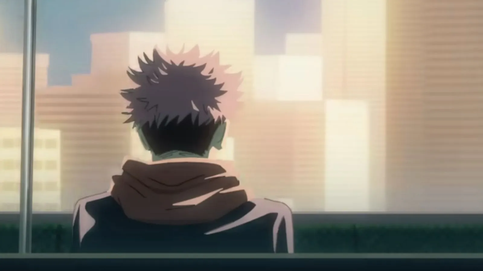 Юдзи в поезде из опенинга «Магической битвы» Kaikai Kitan