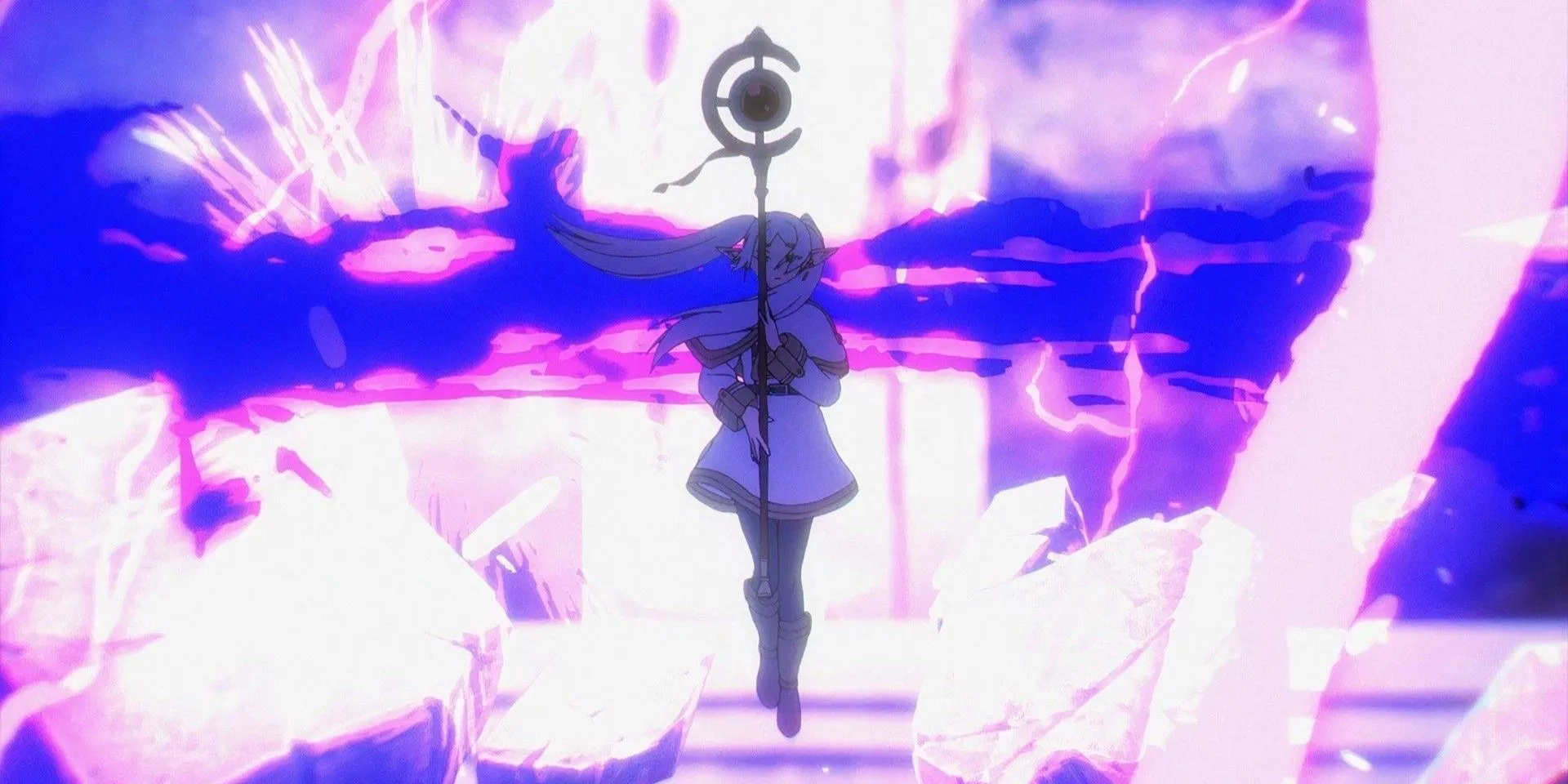 Фрирен применяет Джудраджим в бою с клоном в аниме «Фрирен»