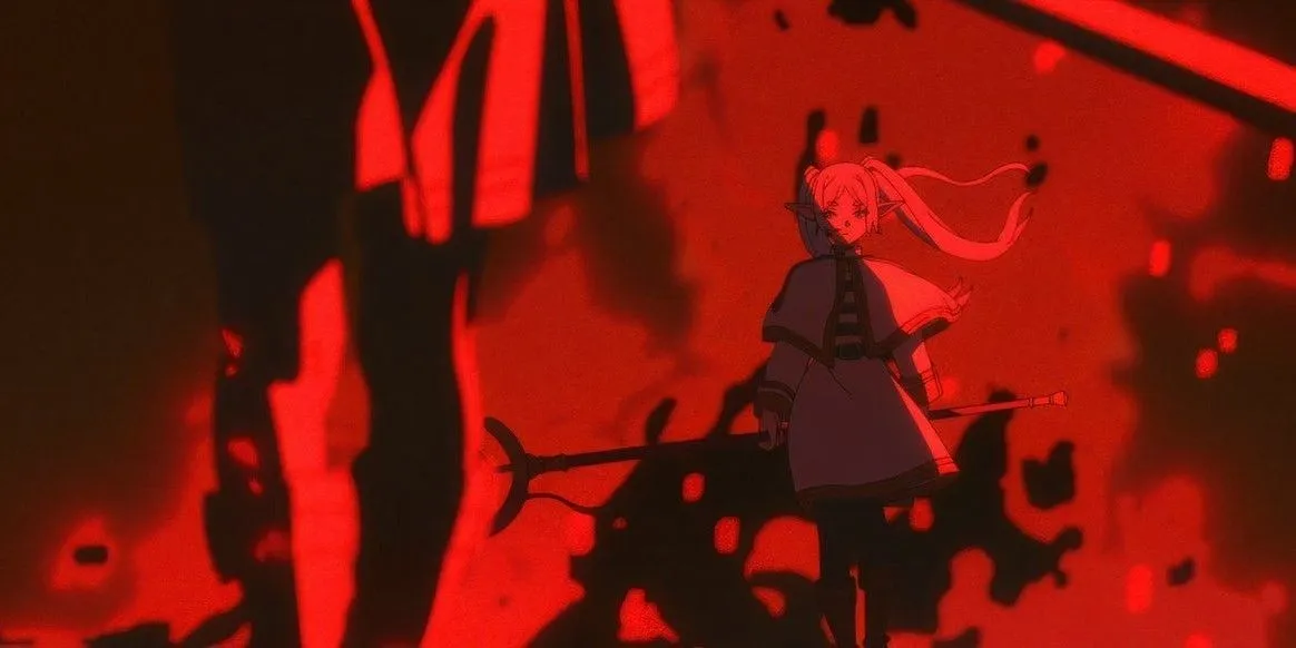 Фрирен стоит в эпицентре Фольцанбеля в аниме «Фрирен»