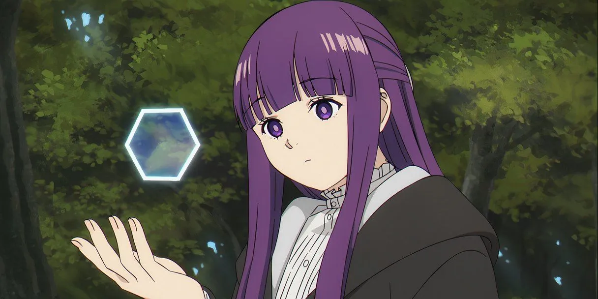 Ферн изучает защитную магию в аниме «Фрирен»