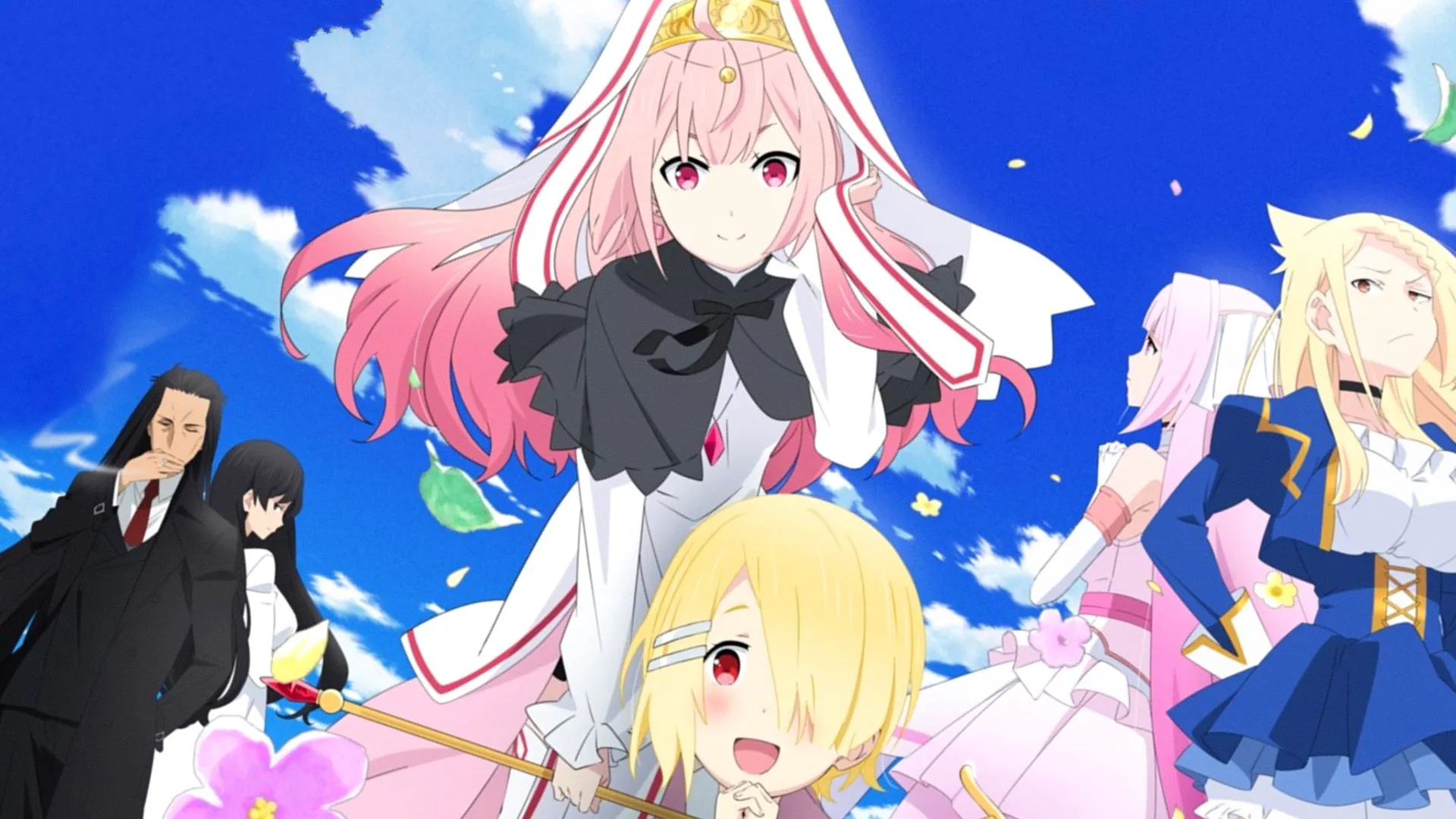 Герои аниме «Король демонов, попытайтесь снова!» идут по цветочному полю