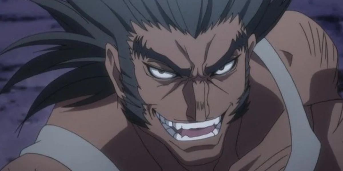 Увогин с характерной ухмылкой в «Охотник х Охотник»