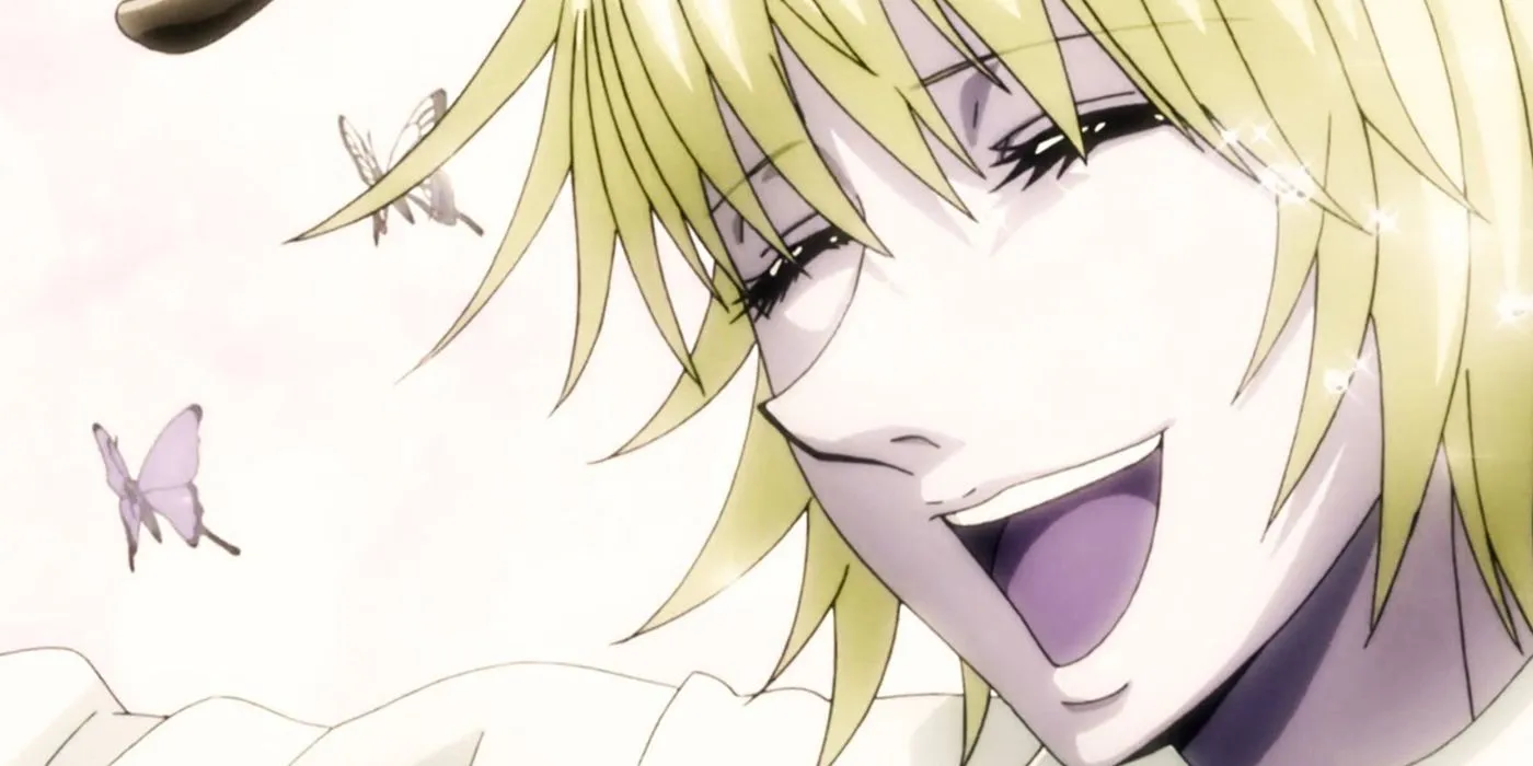 Шаяпуф улыбается среди бабочек в «Охотник х Охотник»