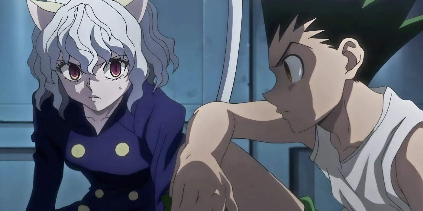 Нефельпиту смотрит на разъярённого Гона во время лечения Комуги