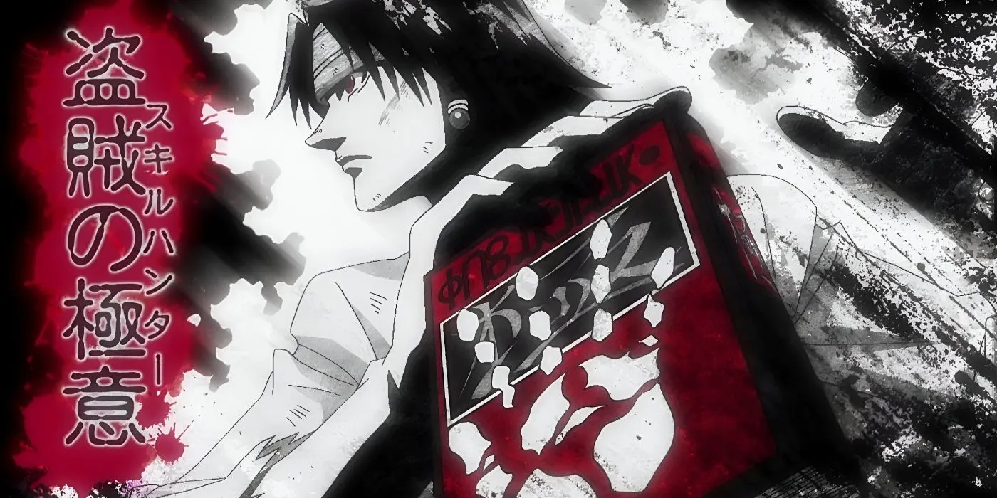 Куроро использует «Бандитскую книгу» в бою с Золдиками