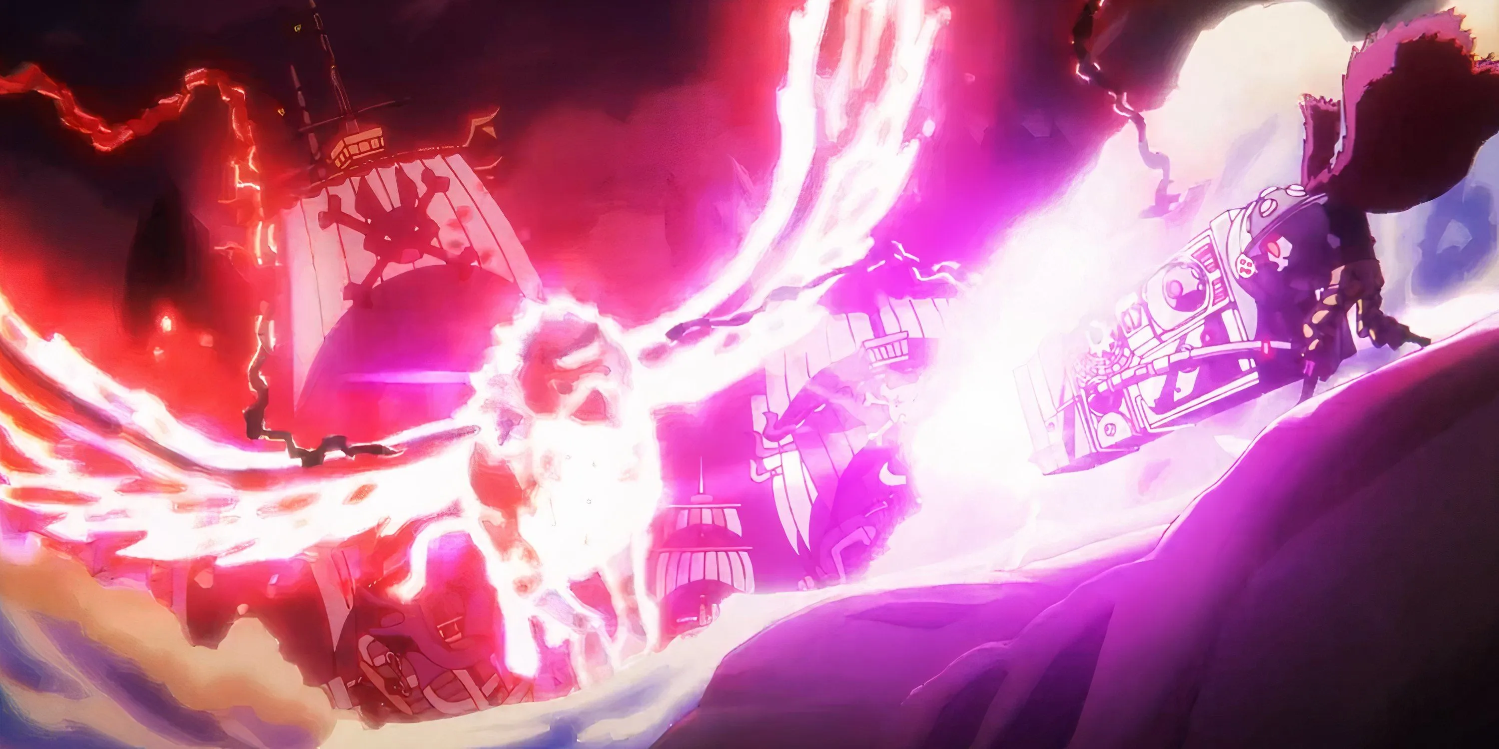 Хаки Шанкса принимает форму грифона при атаке на Кида в «Ван-Пис»