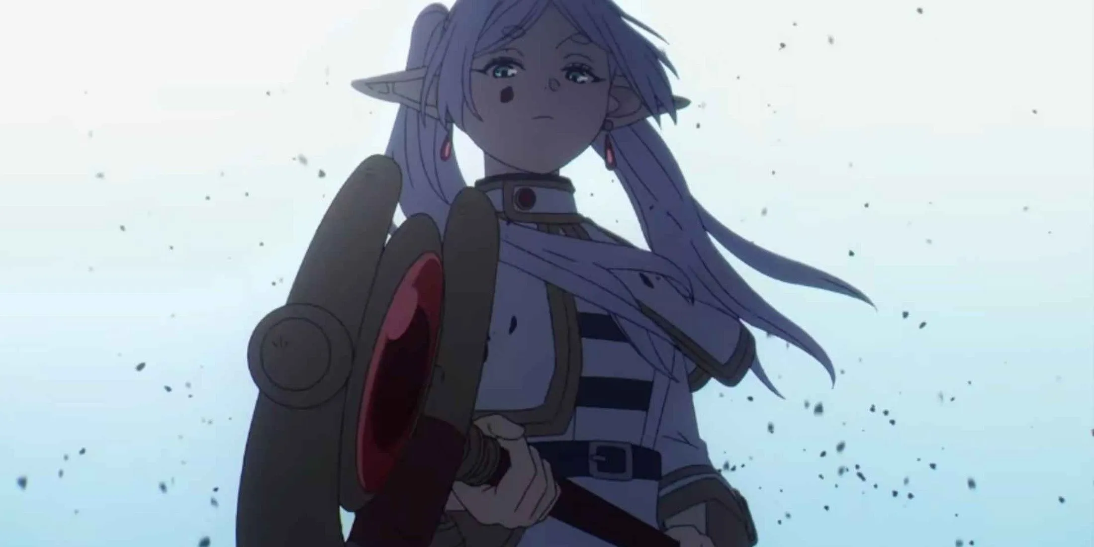 Фрирен в бою с посохом