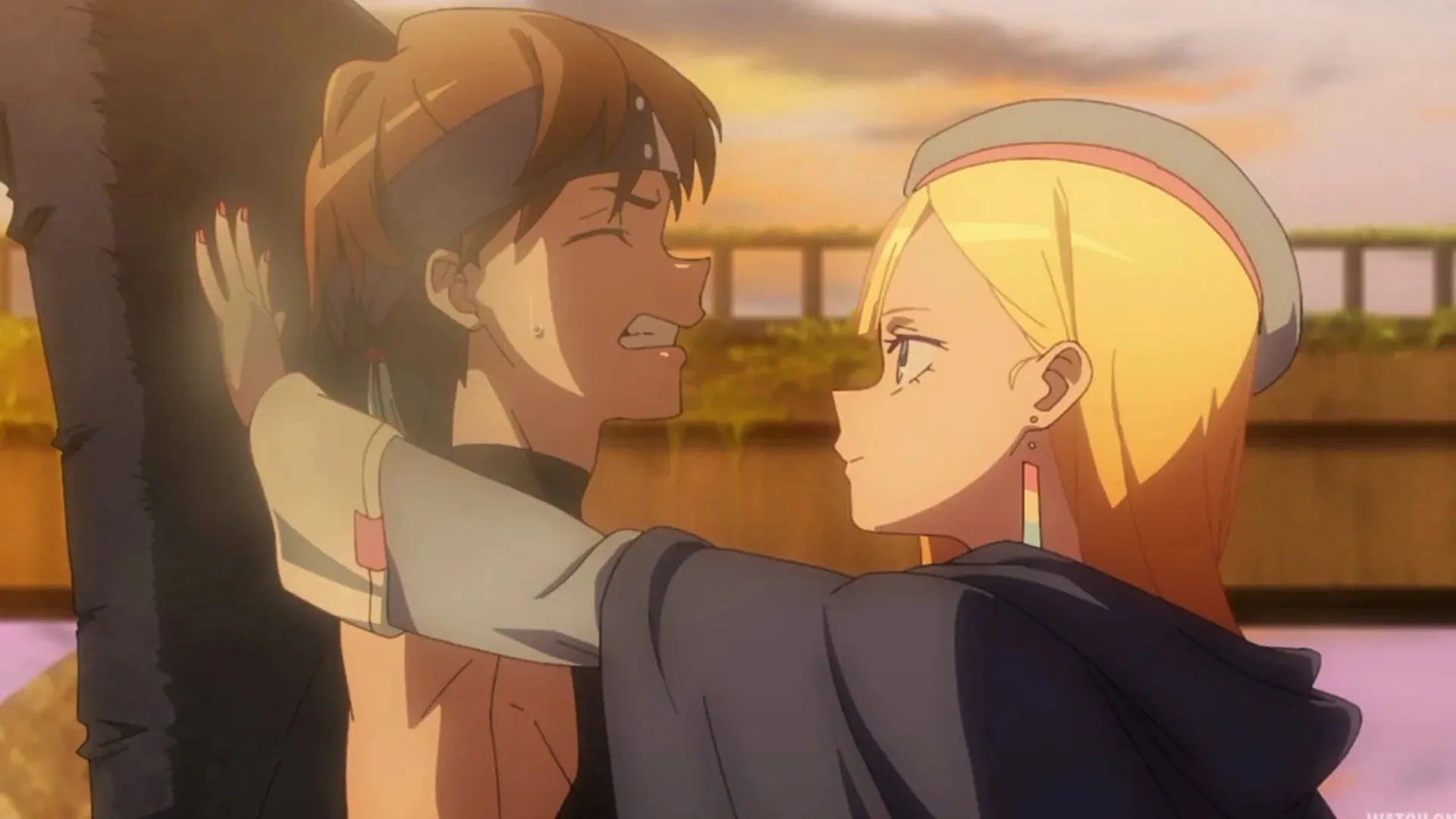 Кадр из аниме «Вечность Югурэ», Югурэ загоняет Акиру в угол