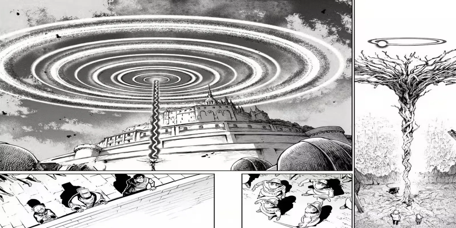 Панель из манги «Раппа: Песнь войны»