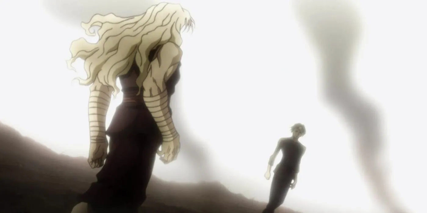 Кадр: финальный обмен ударами Куроро и Золдиков