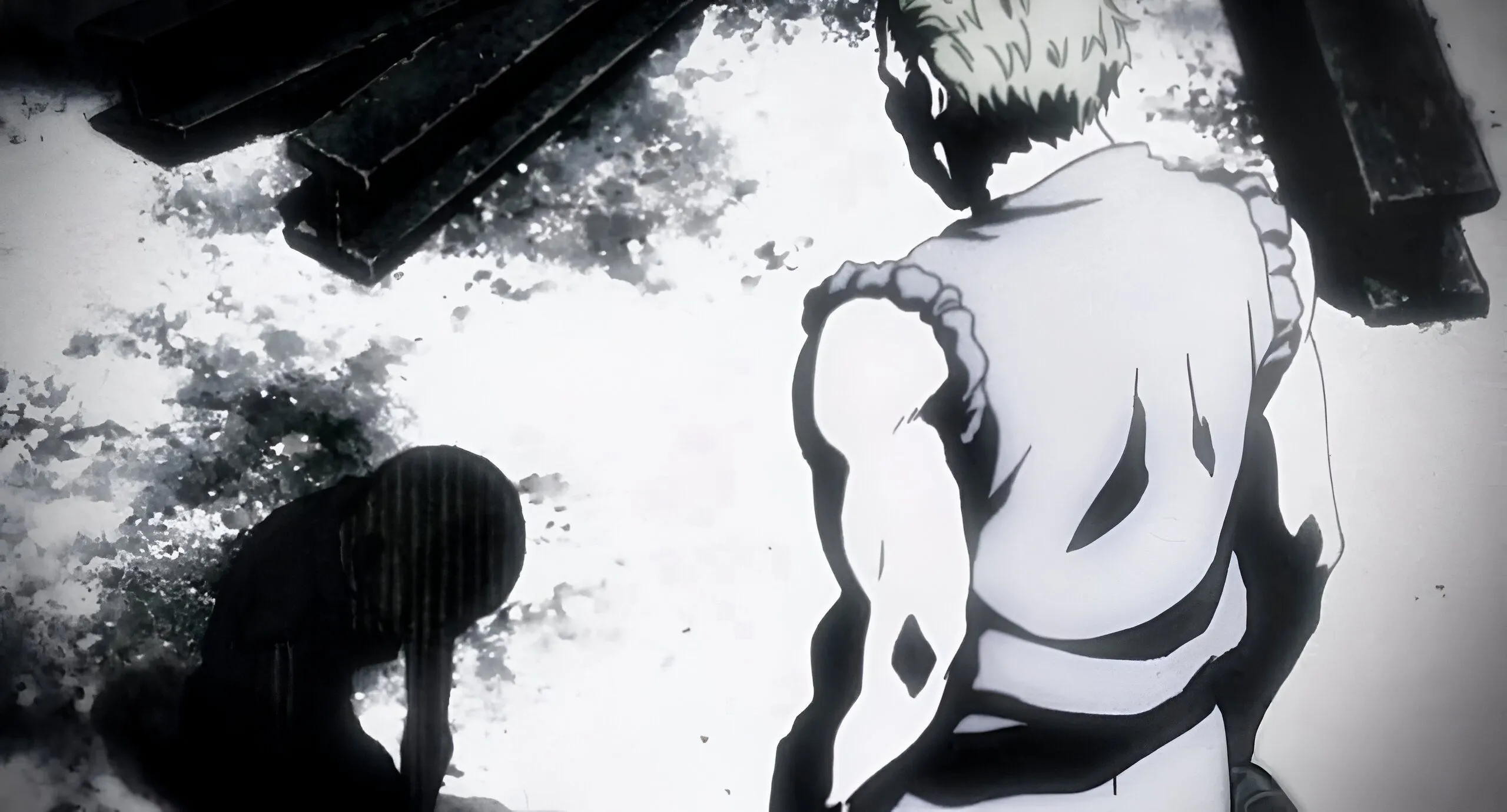 Кадр: Гайро на полу, отец смотрит на него