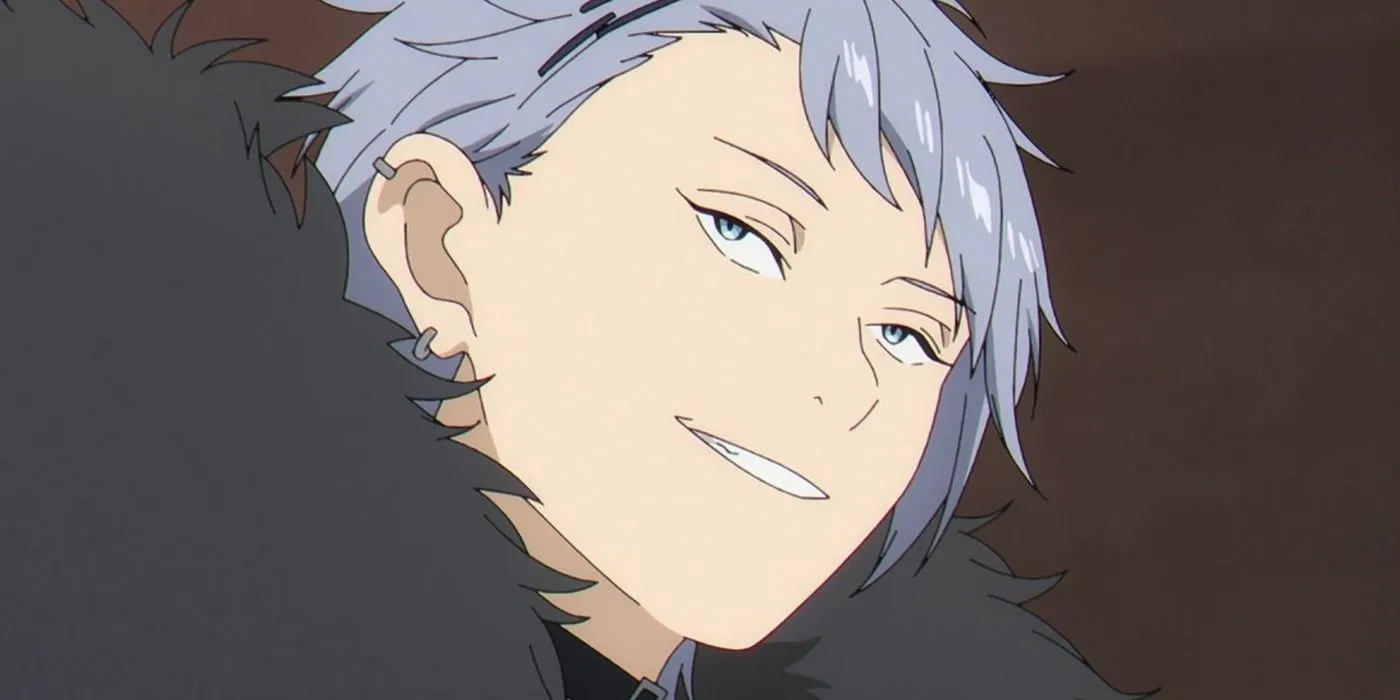 Вирбель широко ухмыляется в меховом плаще