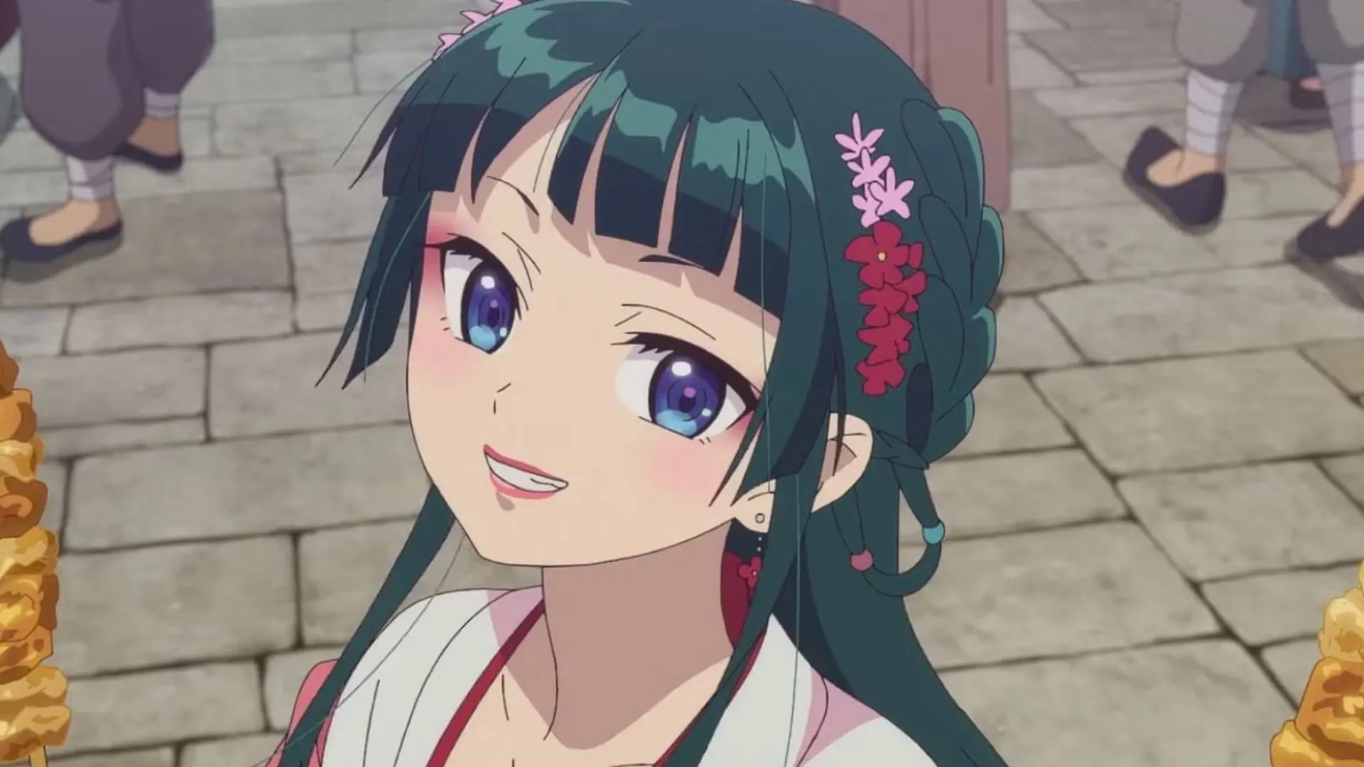 Кадр из аниме «Записки аптекаря», Маомао с макияжем