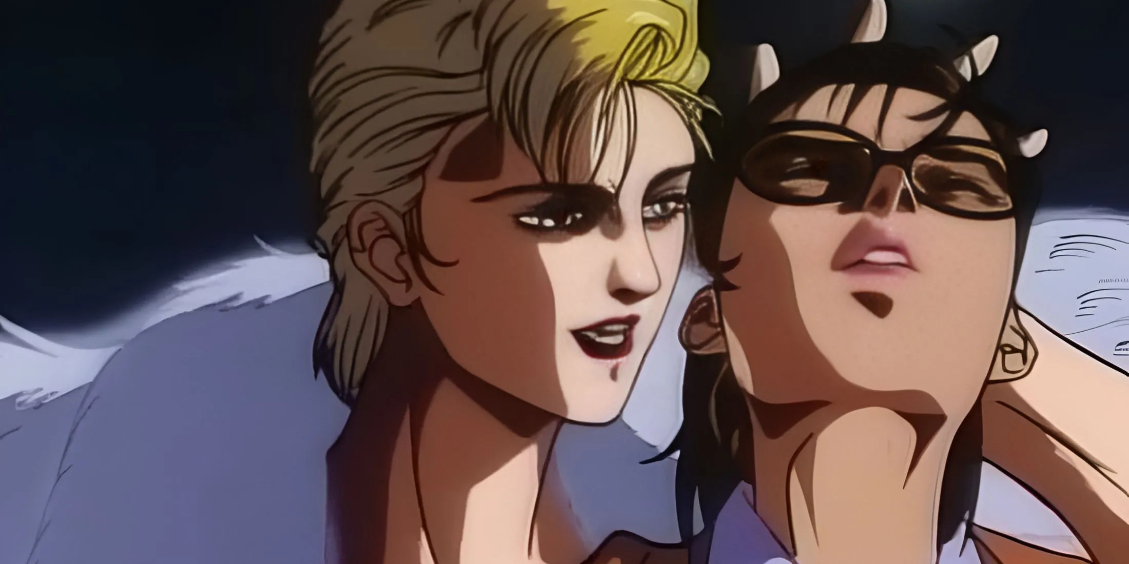 Кадр из аниме «Ангел-полицейский», крупный план