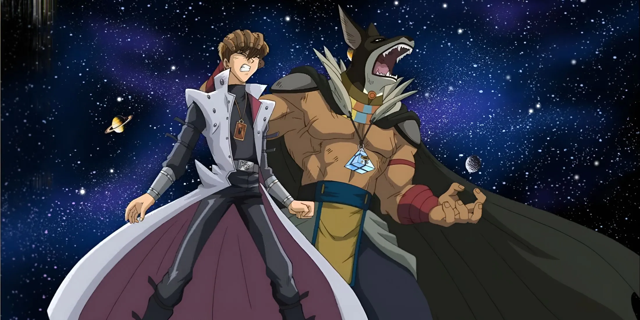 Кадр из аниме «Югио! Пирамида Света», злодей Анубис