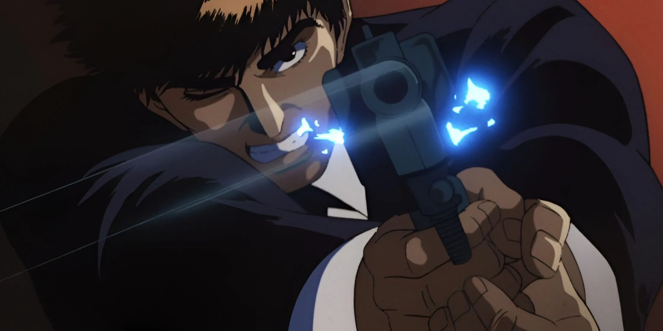 Кадр из аниме «Город чудищ», персонаж крупным планом