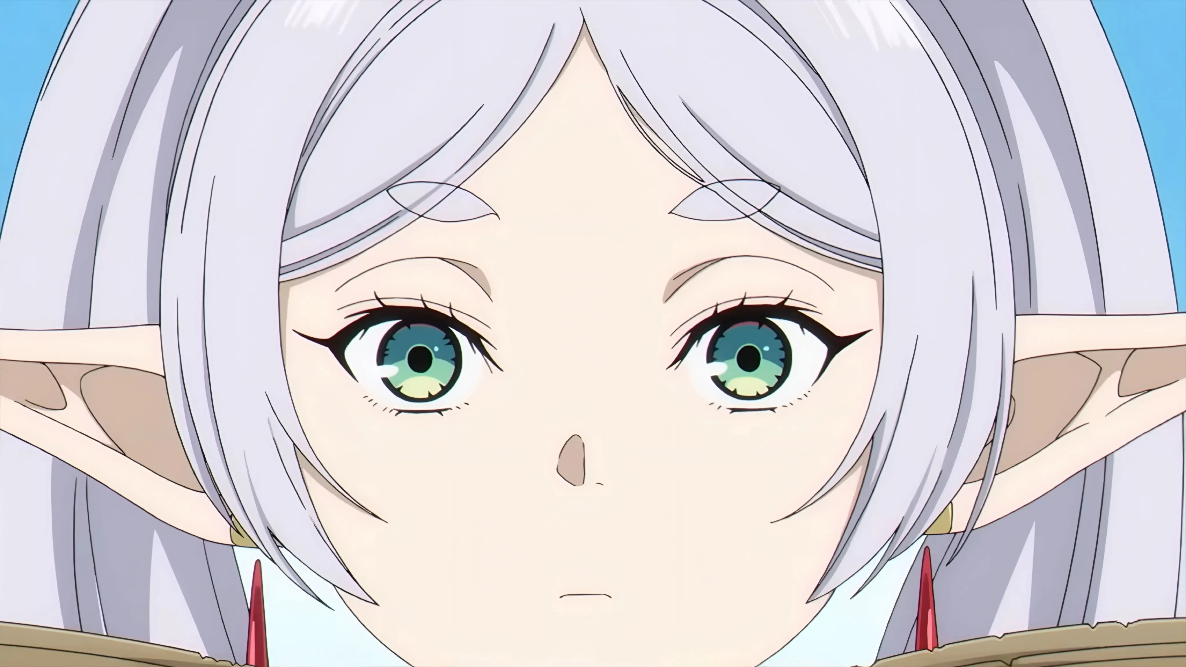 Кадр из аниме «Фрирен» — Фрирен размышляет