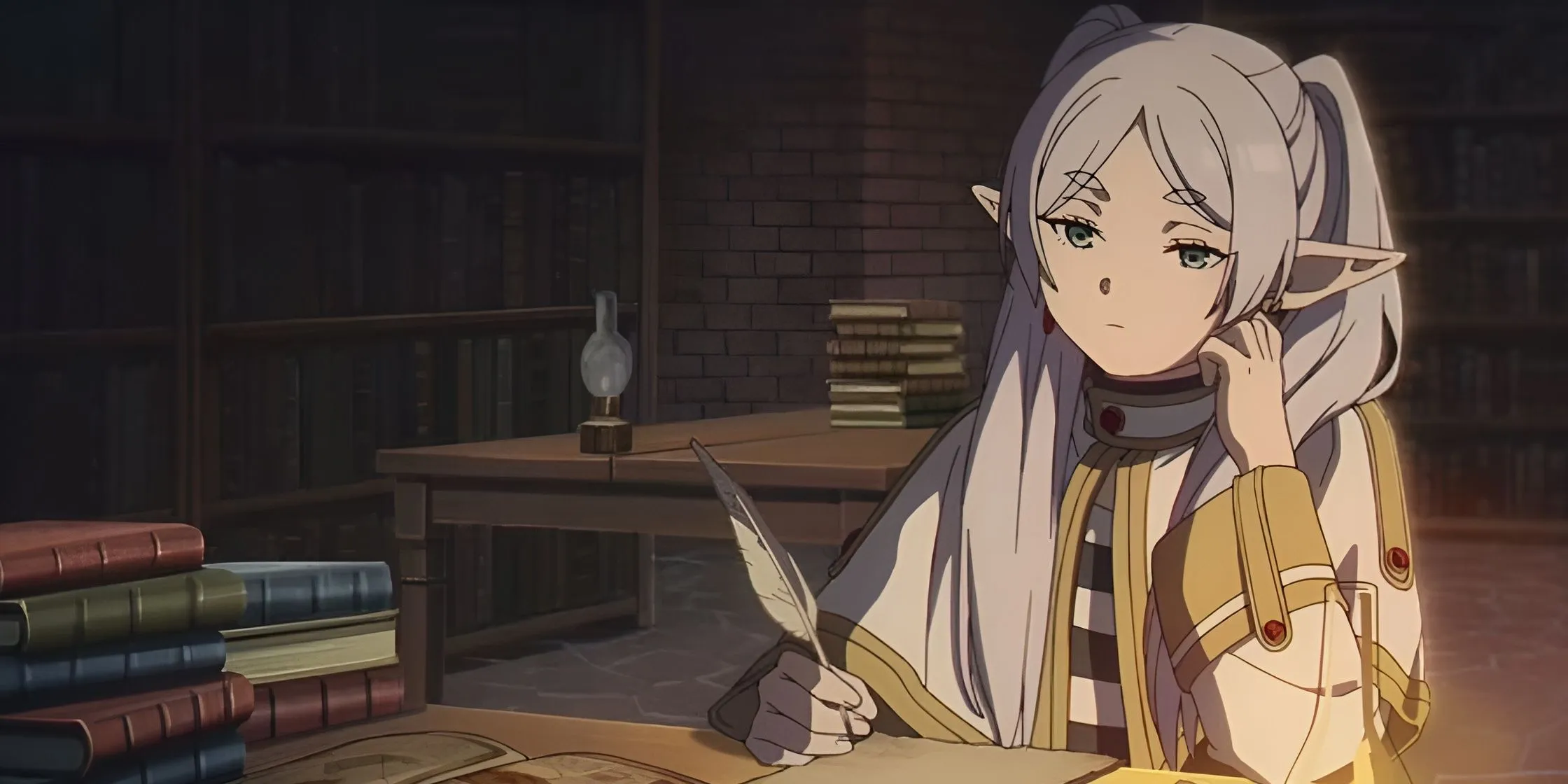 Кадр из аниме «Фрирен», Фрирен смотрит вдаль