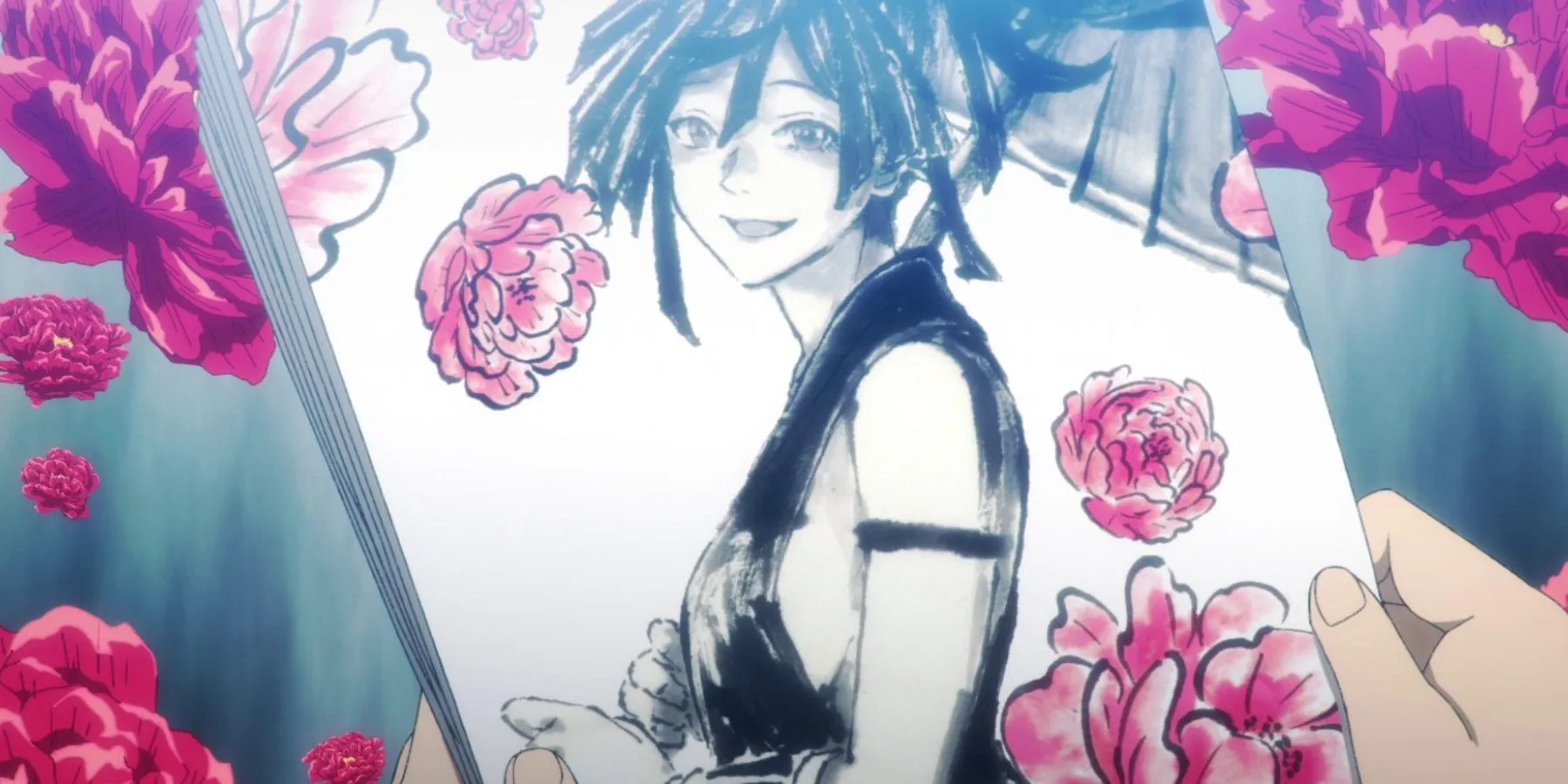 Кадр из аниме «Адский рай» — рисунок Сэнты