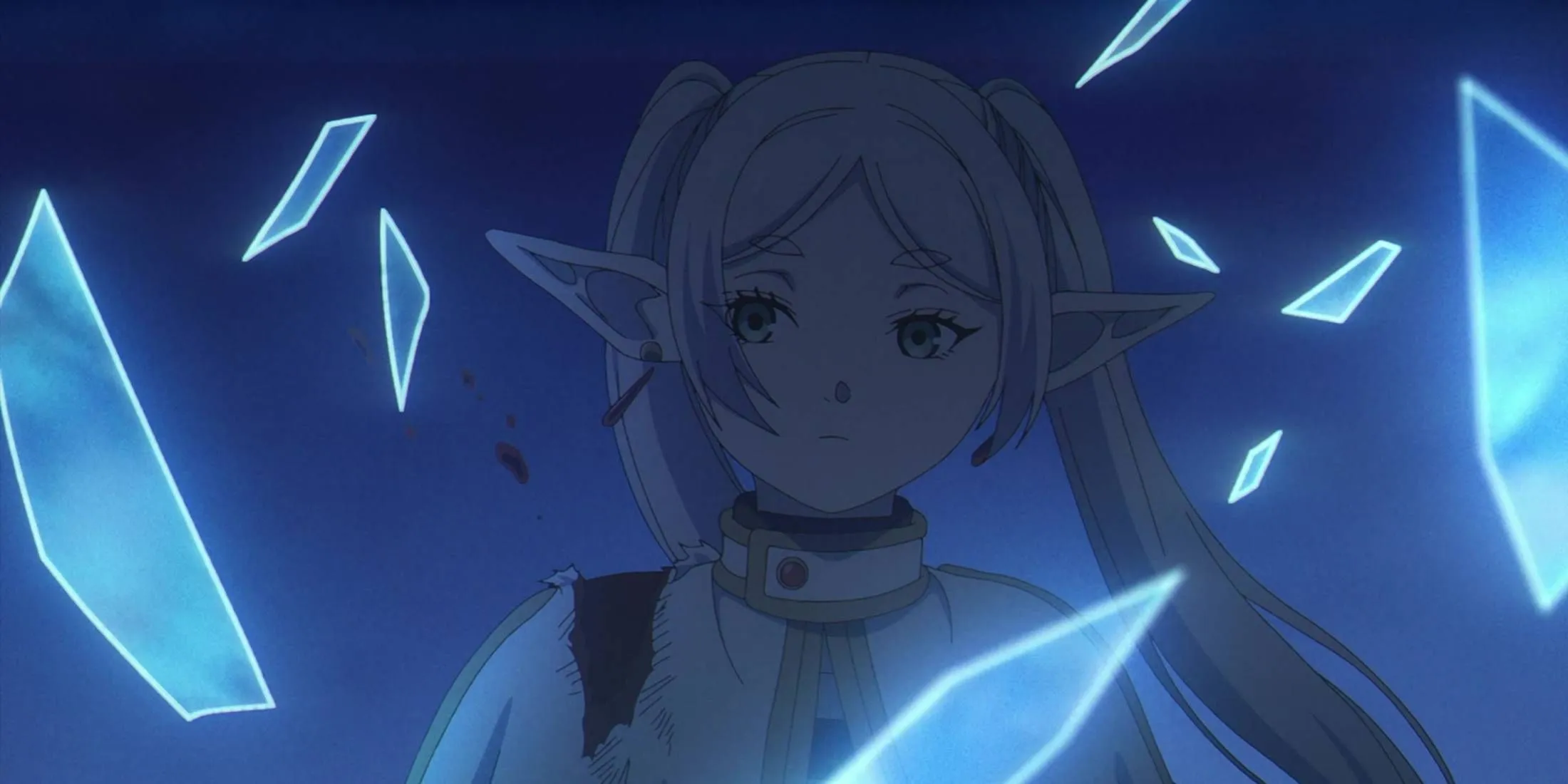 Кадр из аниме «Фрирен» — персонажи в пути