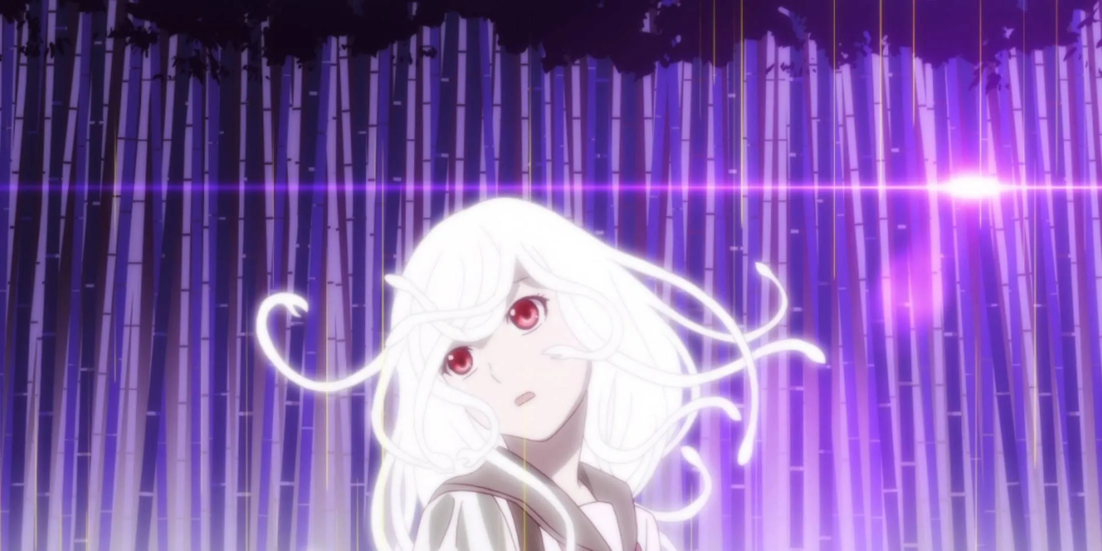 Кадр из аниме серии Monogatari — стилизация