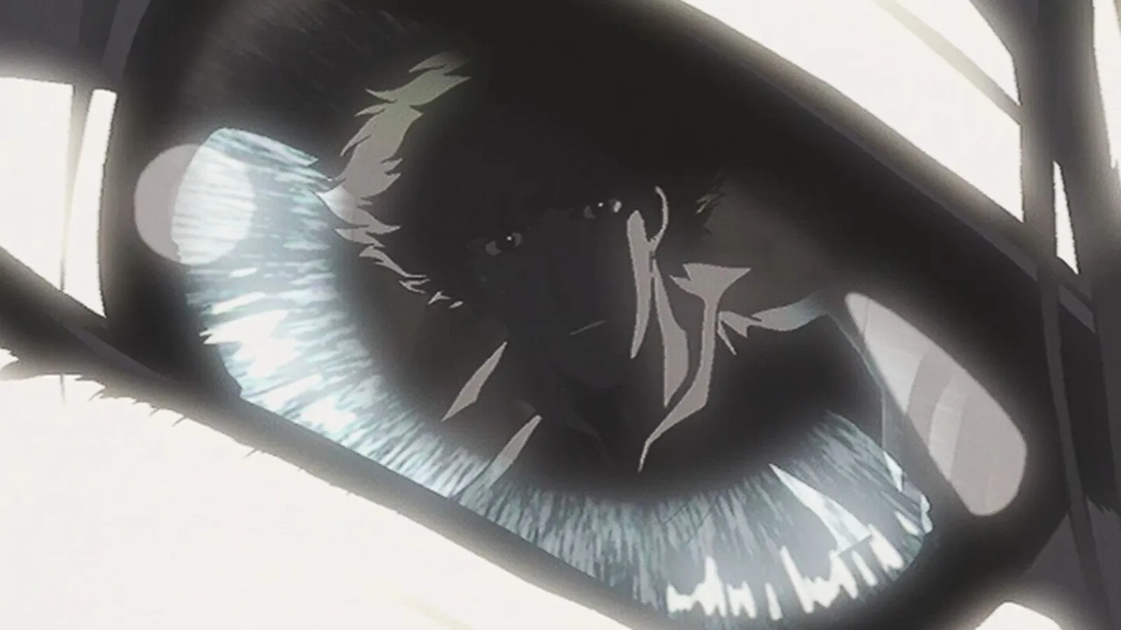 Спайк Шпигель в отражении глаз Джулии, финал «Ковбой Бибоп»