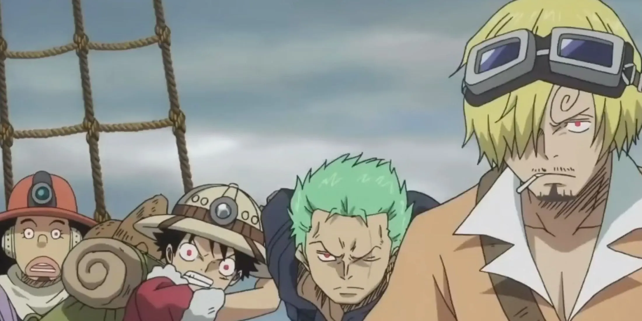 Усопп, Луффи, Зоро и Санджи используют Хаки Наблюдения в «Ван-Пис»