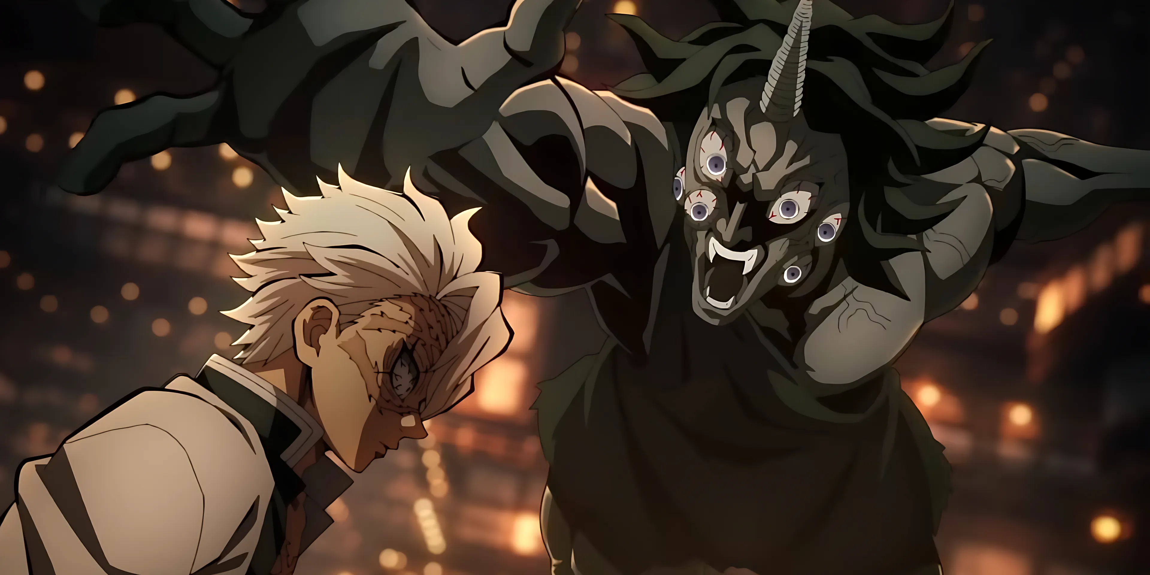 Санэми готовится убить демона в фильме «Клинок, рассекающий демонов: Бесконечный замок»