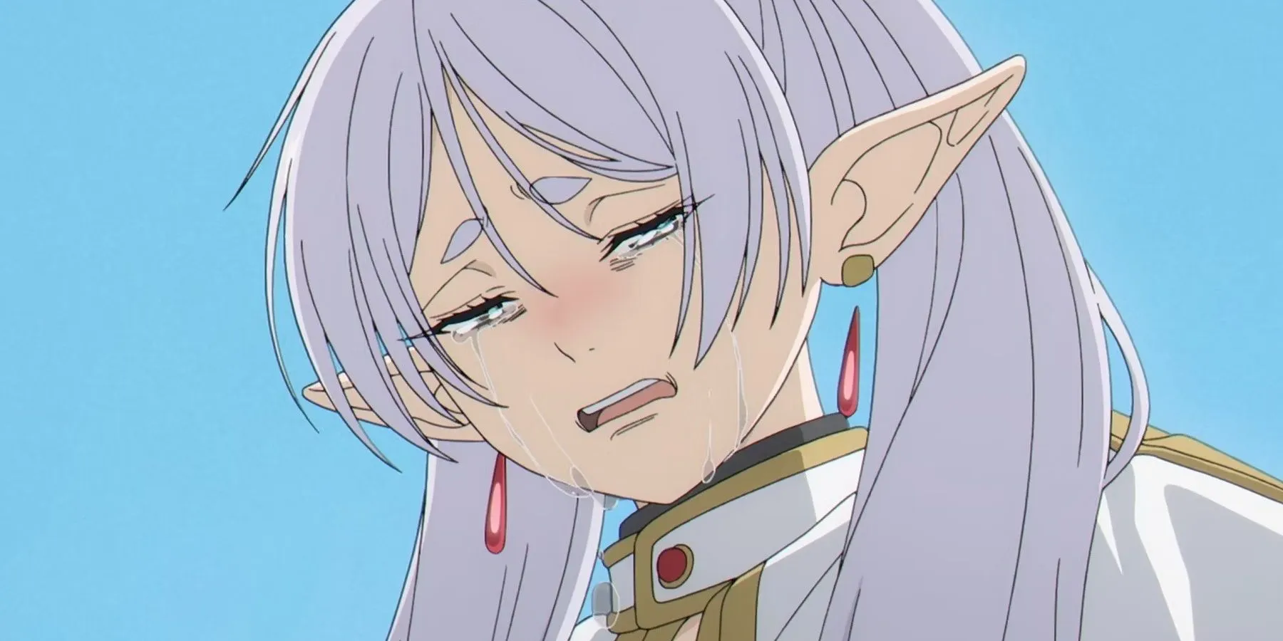 Фрирен начинает плакать на похоронах