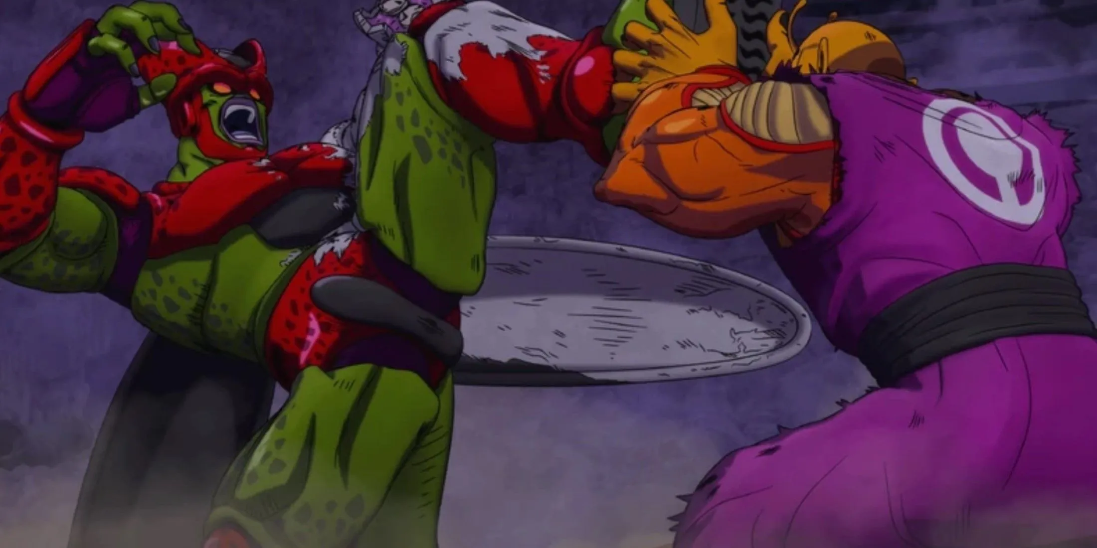 Оранжевый Пикколо сражается с Селл Максом