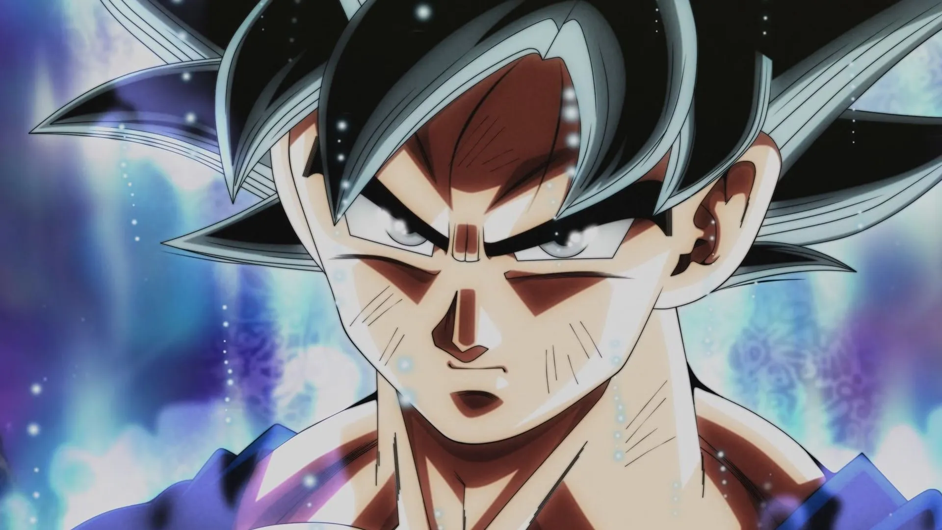 Гоку использует Ультра Инстинкт в бою