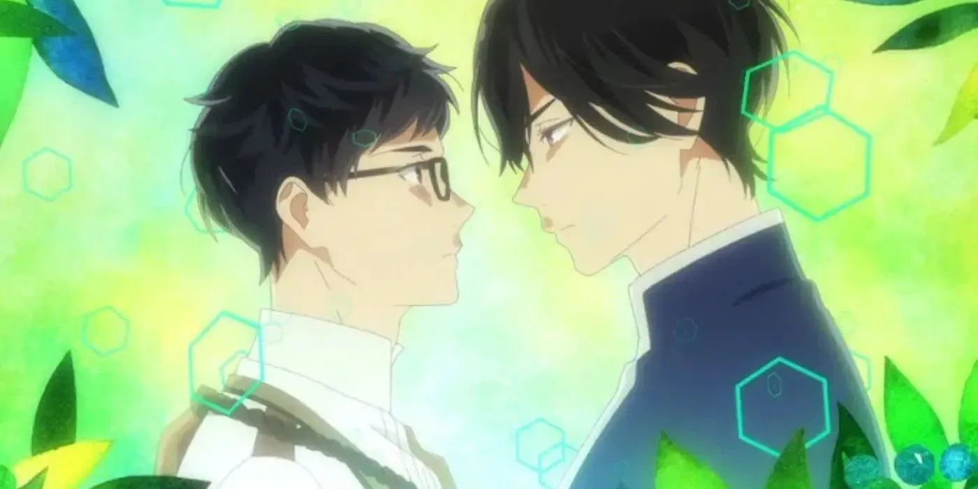 Кадр из аниме «Судьба параллельного мира в руках трудоголика» — Арэш и Сэйитиро