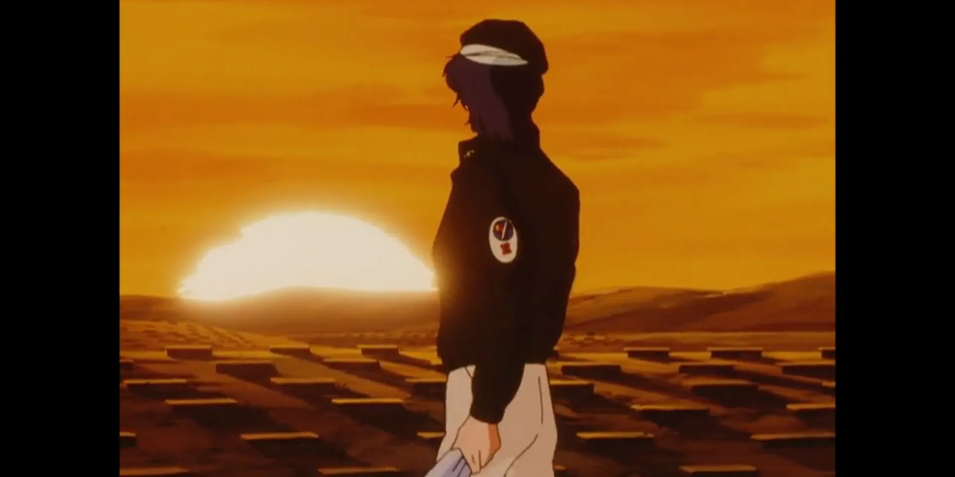 Кадр из аниме «Легенда о героях Галактики», Ян Вэньли на кладбище