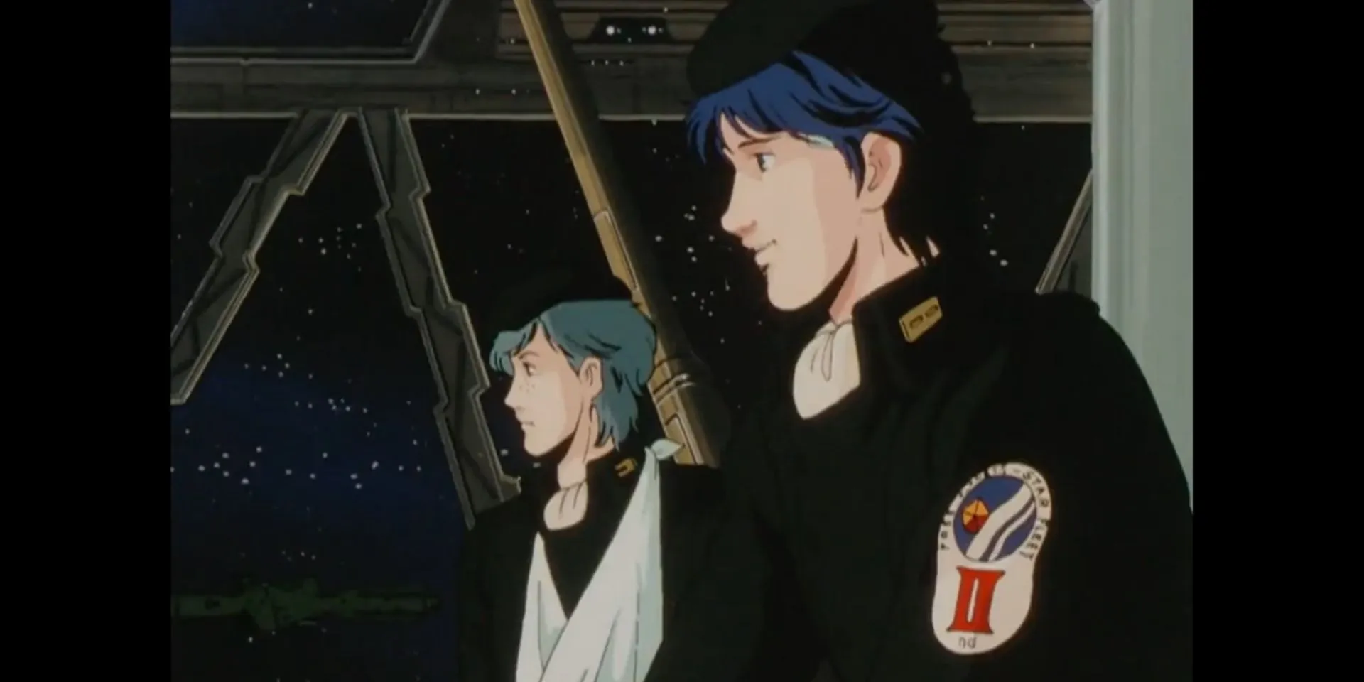 Кадр из аниме «Легенда о героях Галактики», Ян и Аттенборо