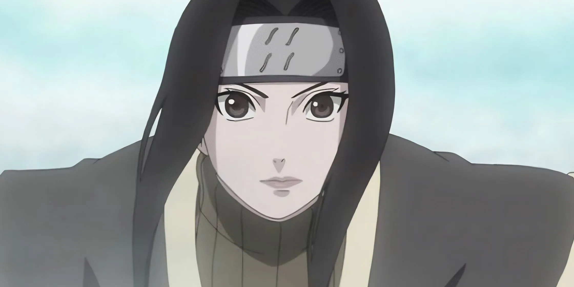 Хаку улыбается, используя ледяное дзюцу, в аниме «Наруто»