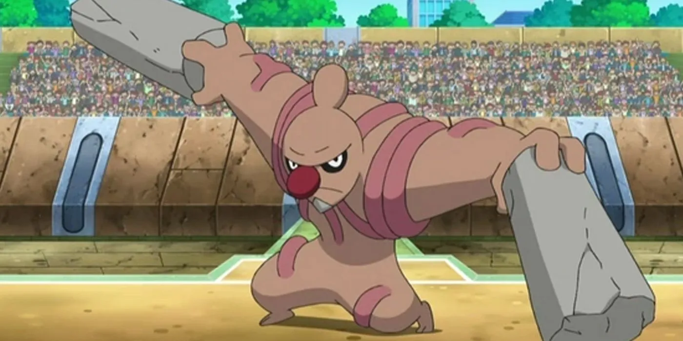 Конкелдарр Трипа в сражении в аниме «Покемон»