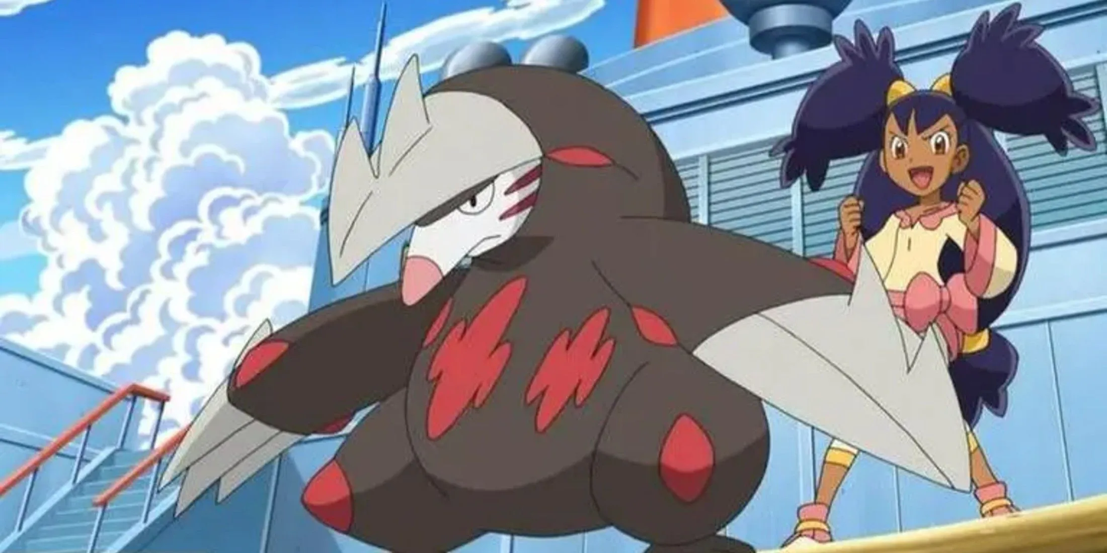 Айрис с командой покемонов