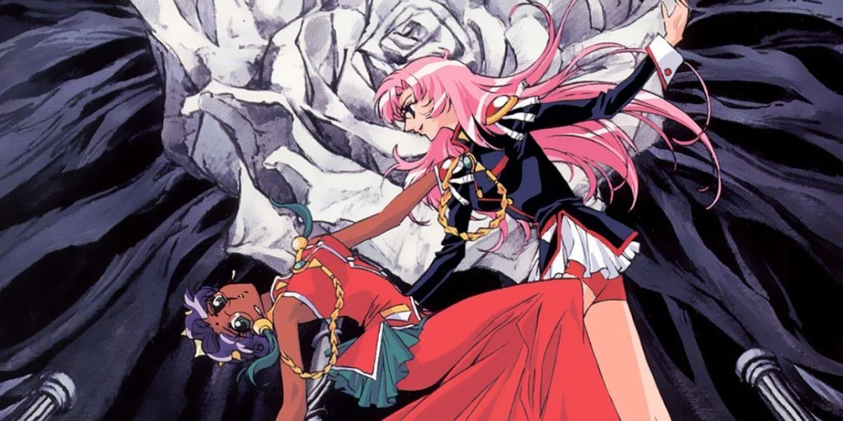 Утэна и Анси из «Юной революционерки Утэны» в драматической позе