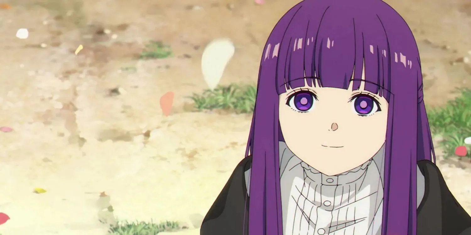 Кадр из аниме «Фрирен» — Ферн применяет магию